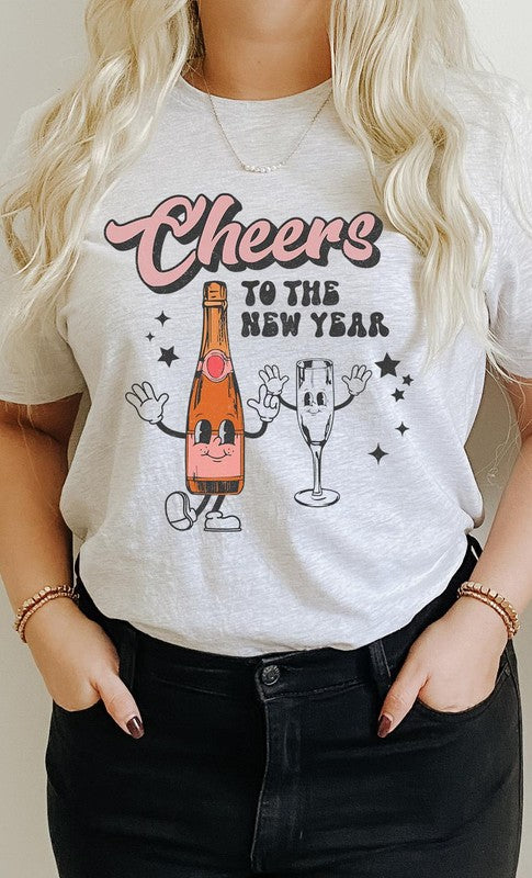 Cheers To The New Year Champagne Glass PLUS Tee