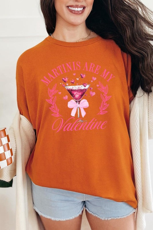 Martinis Are My Valentine Plus Heavy Cotton Tee