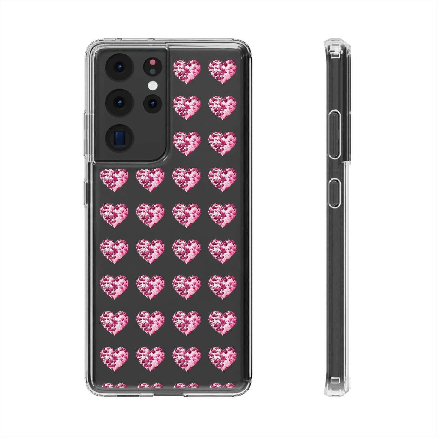 Valentine's Day, red heart shape design Clear Cases