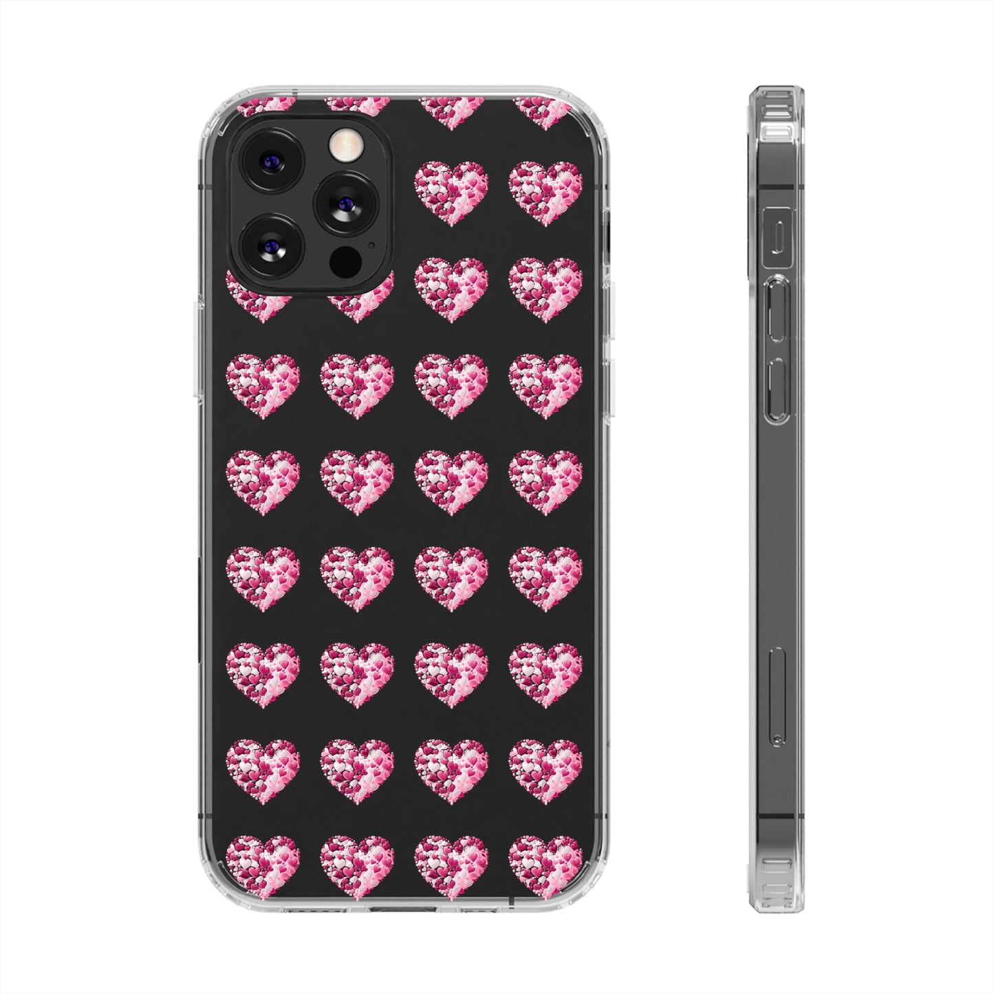 Valentine's Day, red heart shape design Clear Cases