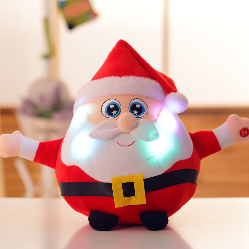 Santa plush toys luminous music pillow