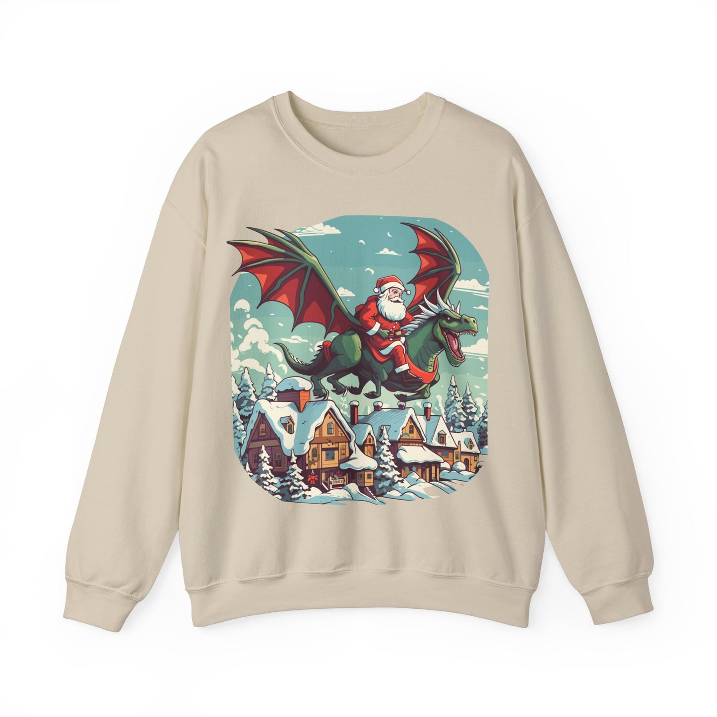 Santa's sleigh flying with dragons and dinos - Christmas Shirt, Holiday Xmas Shirt, Merry Christmas, Holiday Xmas, Unisex Xmas Shirt, Christmas Sweatshirt, Christmas Apparel, Xmas Celebration Shirt, Matching Family Outfits, Christmas Gifts