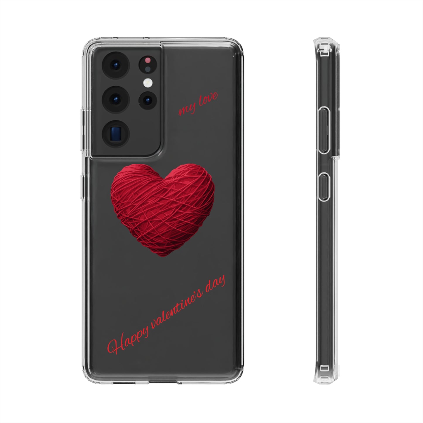 Valentine's Day, red heart shape design Clear Cases