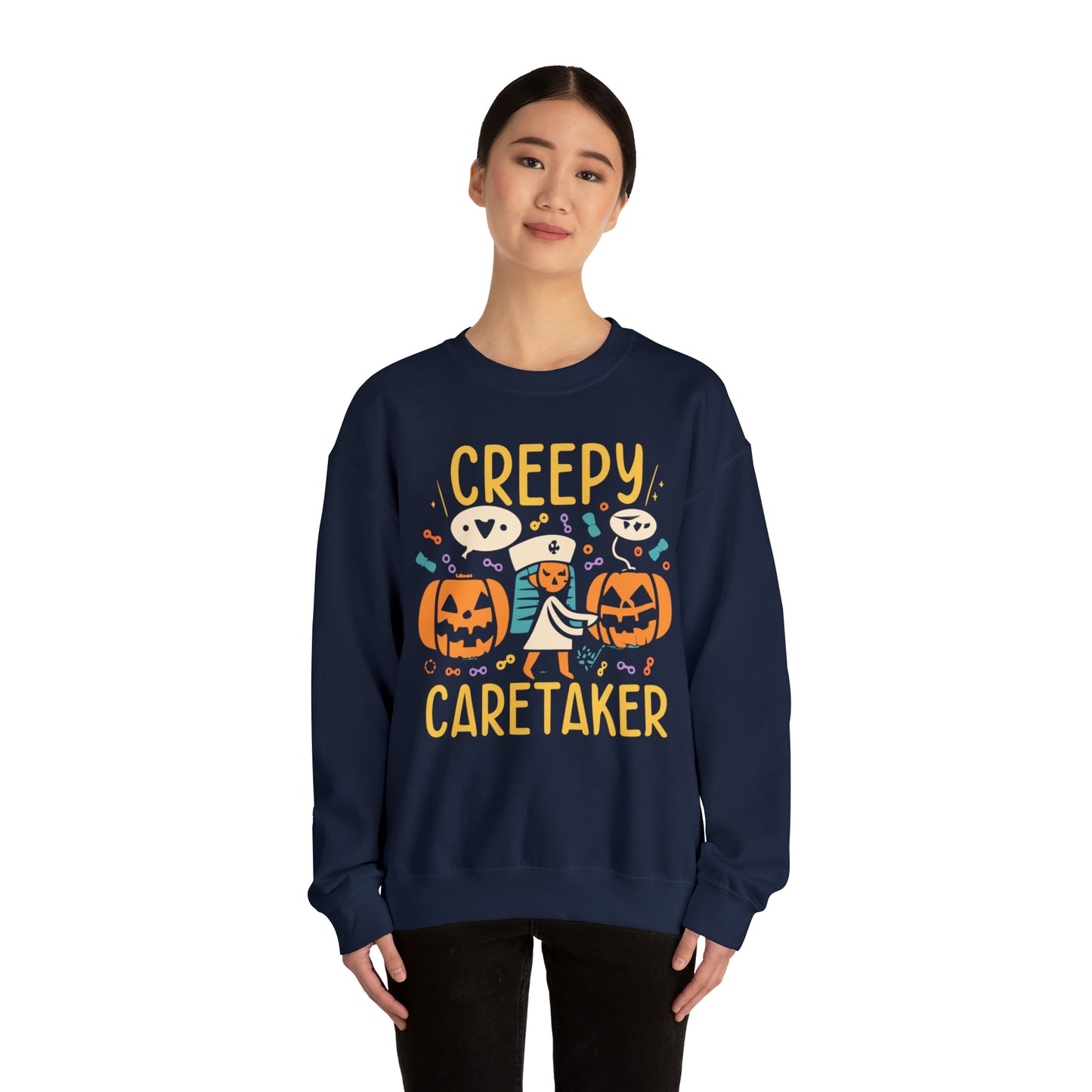 Creepy Caretaker Nurse Halloween Sweatshirt, Spooky Season Halloween Sweatshirt, Winter Sweatshirt, Spooky Sweatshirt, Halloween Gifts