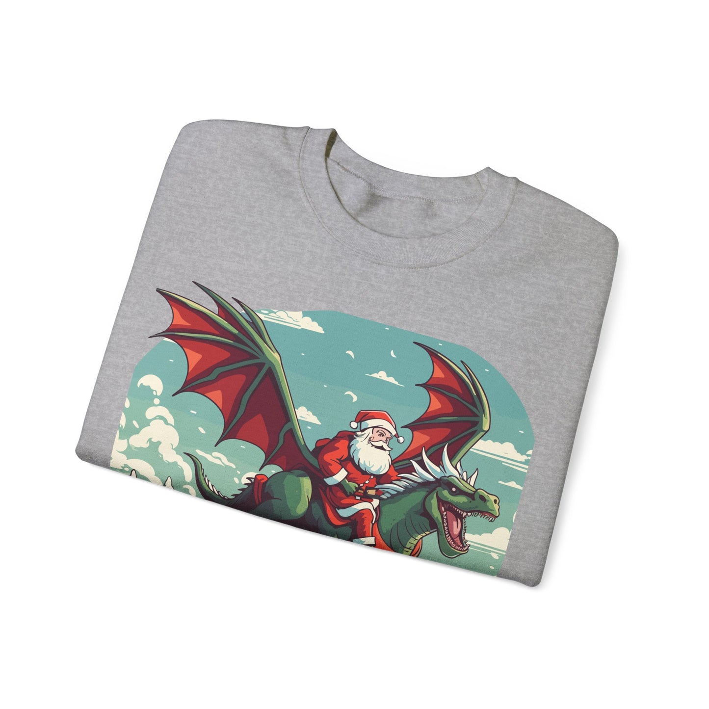 Santa's sleigh flying with dragons and dinos - Christmas Shirt, Holiday Xmas Shirt, Merry Christmas, Holiday Xmas, Unisex Xmas Shirt, Christmas Sweatshirt, Christmas Apparel, Xmas Celebration Shirt, Matching Family Outfits, Christmas Gifts