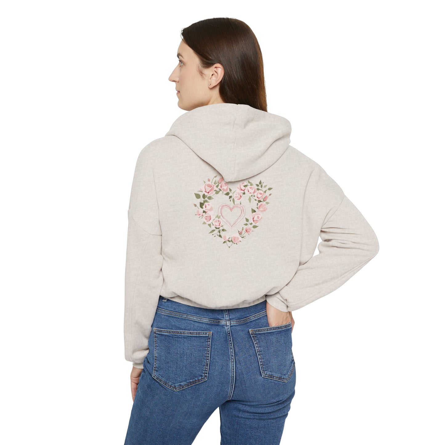 Valentine's best Gift, roses design Women's Cinched Bottom Hoodie