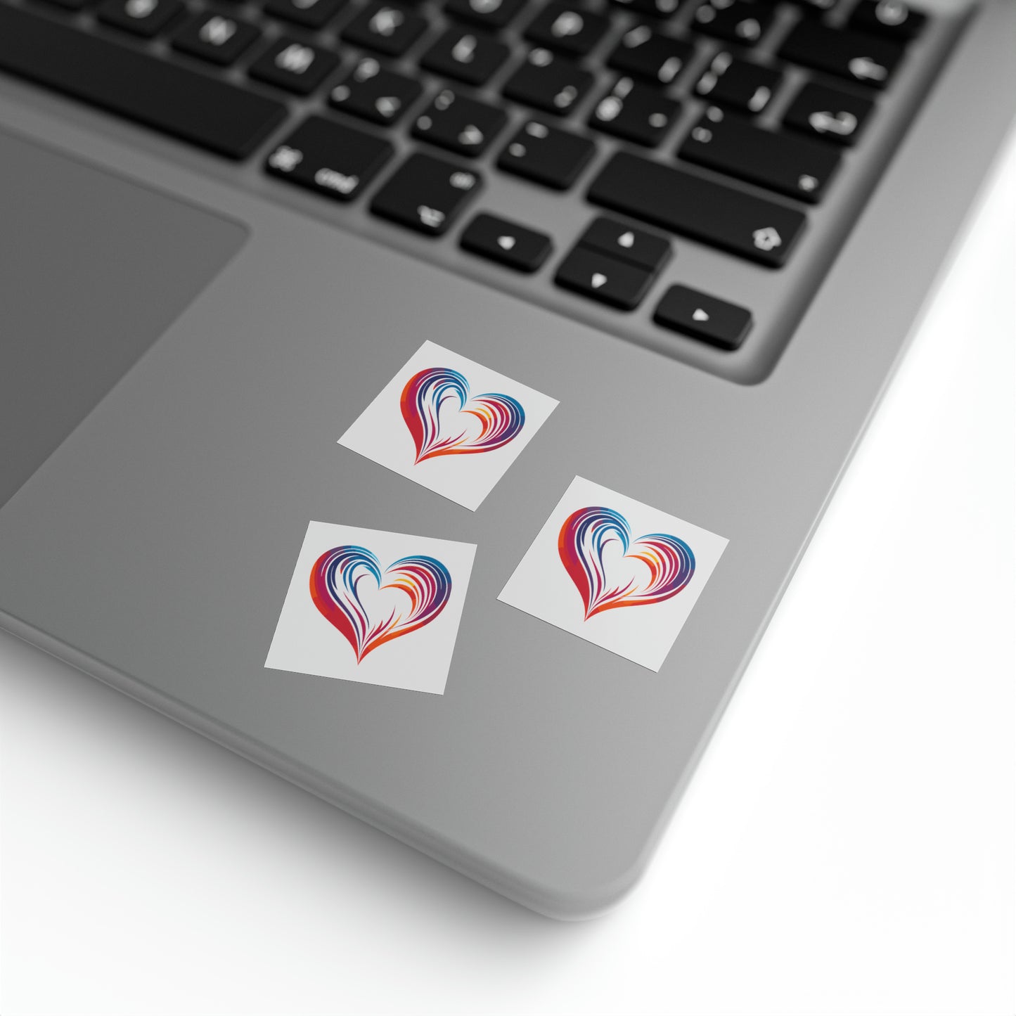 Valentine's day multi color heart shape Square Sticker Label Rolls