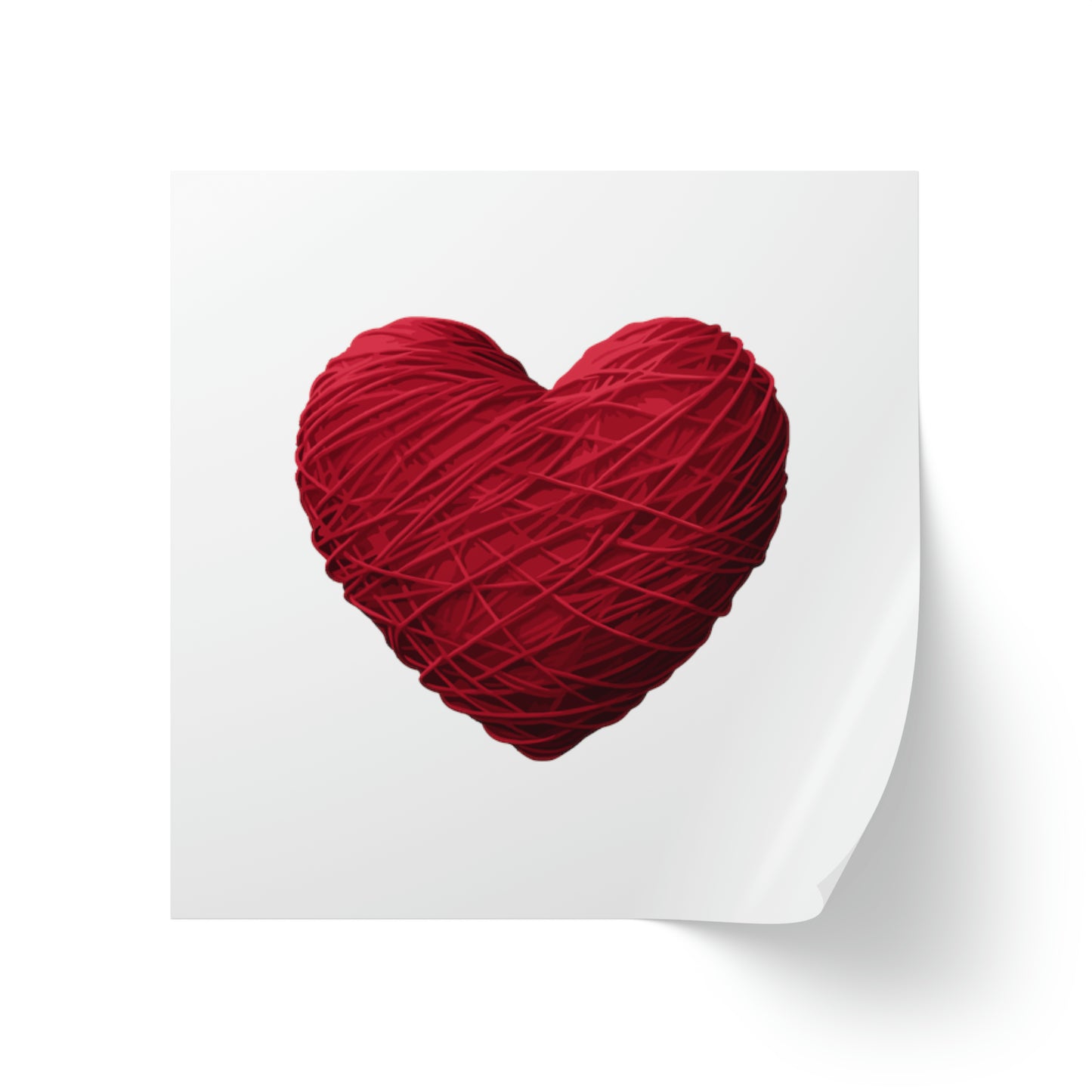 Valentine's day heart shape Square Sticker Label Rolls