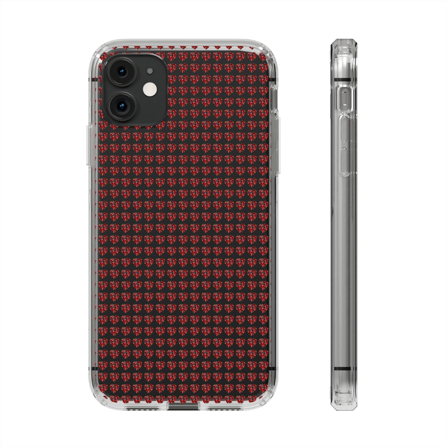 Valentine's Day, red heart shape design Clear Cases