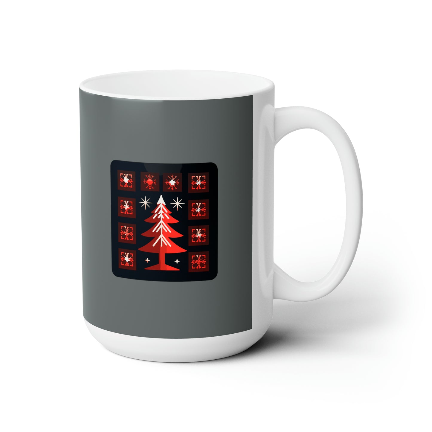 A big Christmas tree decoration, Dark grey Ceramic Mug 15oz