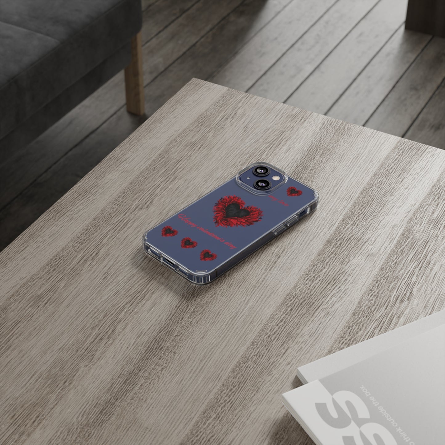 Valentine's day, red heart shapes Clear Cases