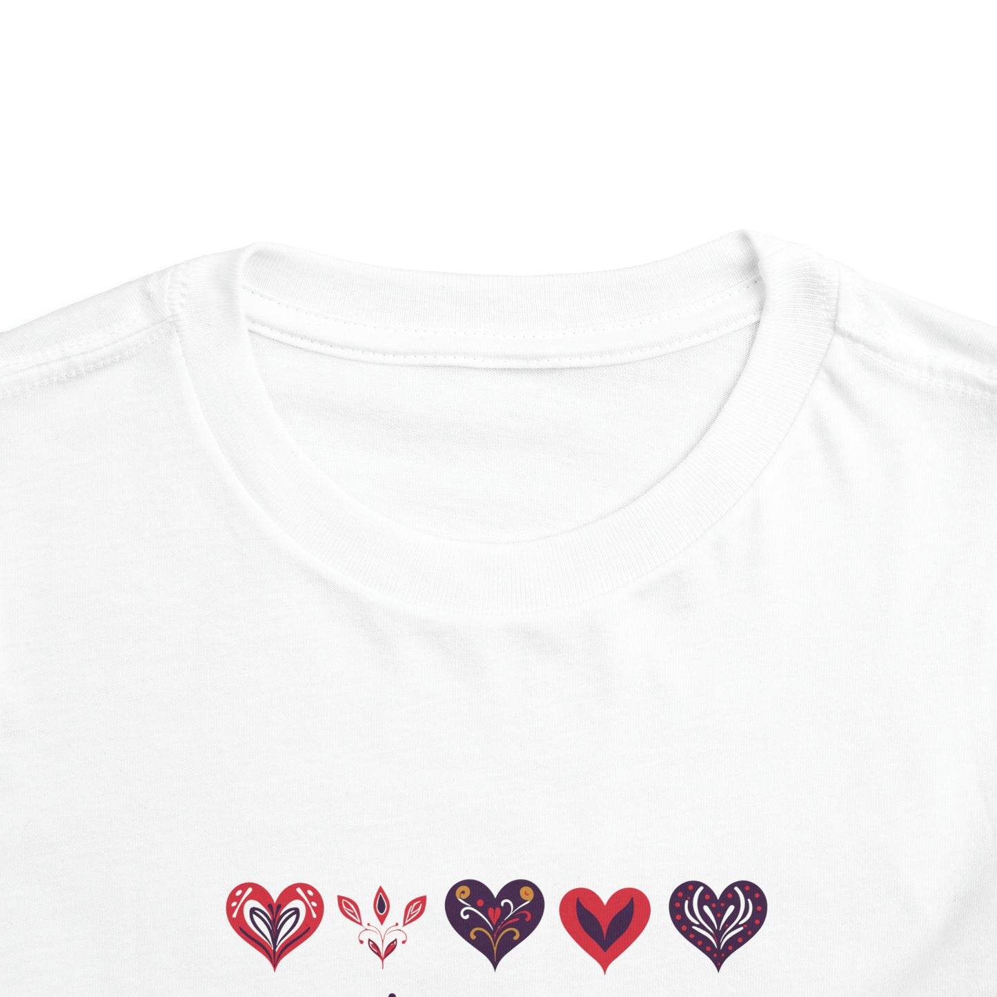 Valentine's Multi color hearts shape design Toddler Short Sleeve Tee