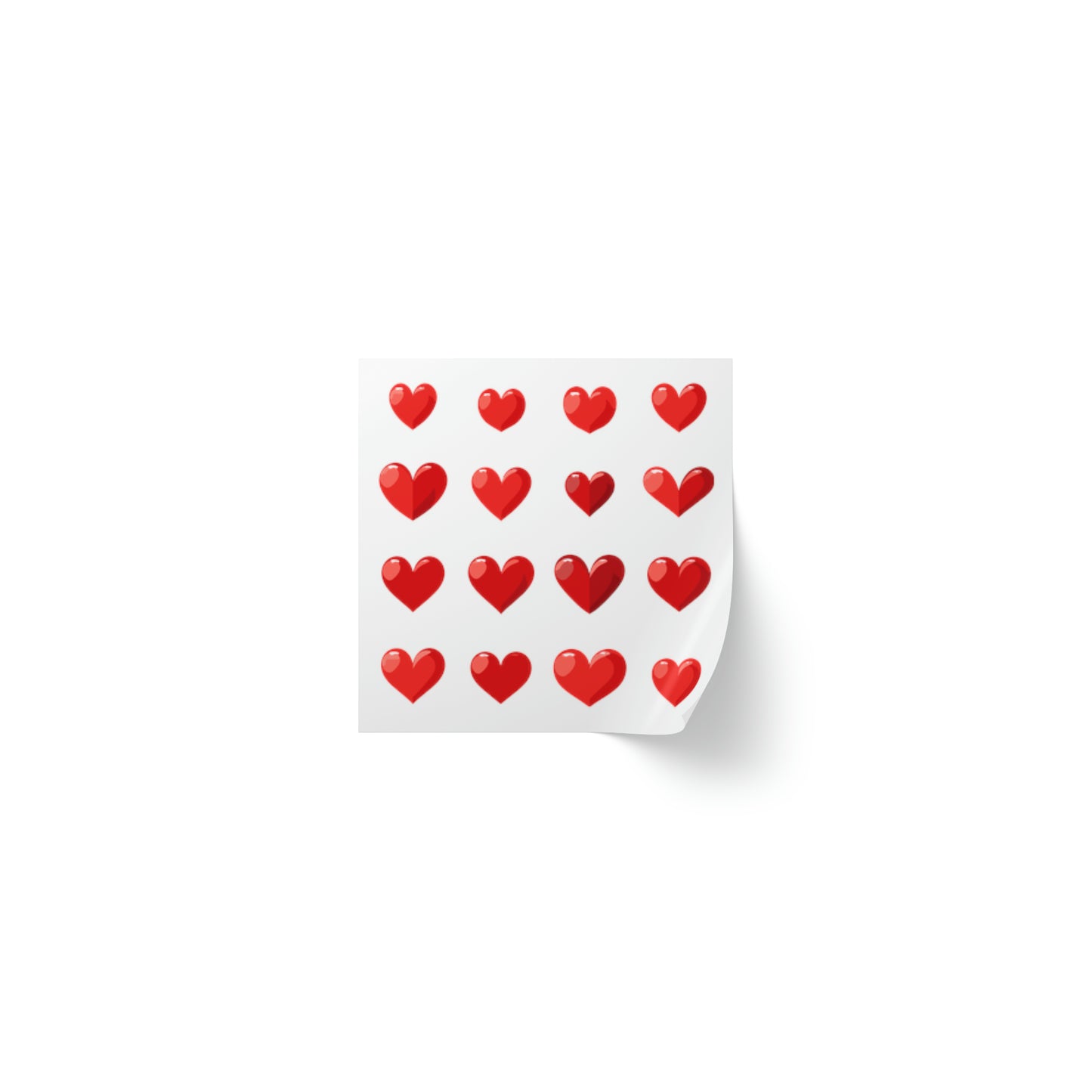 Valentine's day red hearts shape Square Sticker Label Rolls