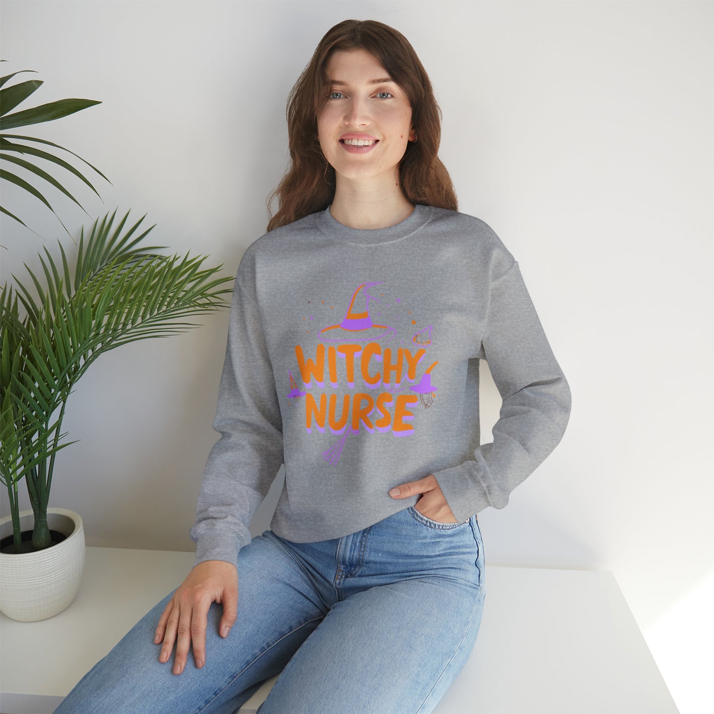 Witchy Nurse Halloween Sweatshirt, Spooky Season Halloween Sweatshirt, Winter Sweatshirt, Spooky Sweatshirt, Halloween Gifts