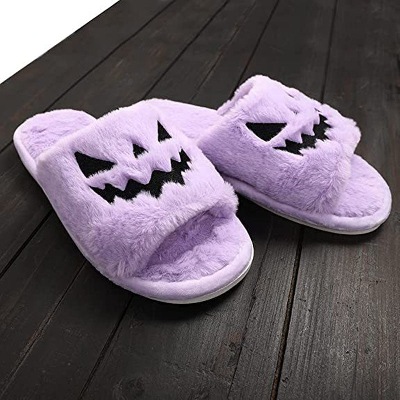 Halloween Shoes Winter Cute Warm Home Slippers Women, Spooky Season Halloween Shoes, Halloween Gifts