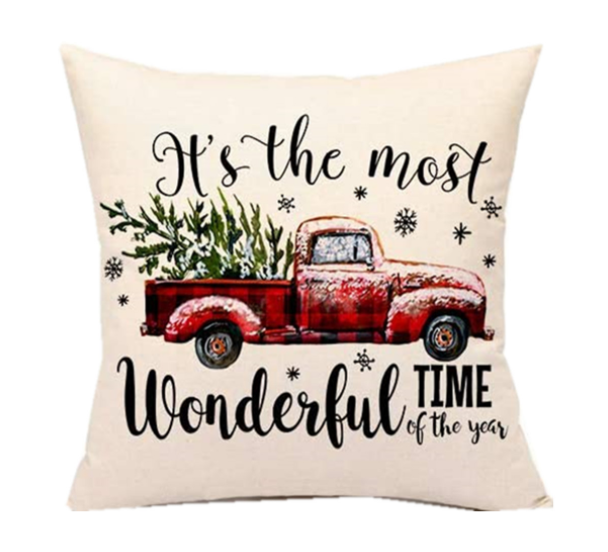 Christmas Santa linen pillowcase sofa cushion