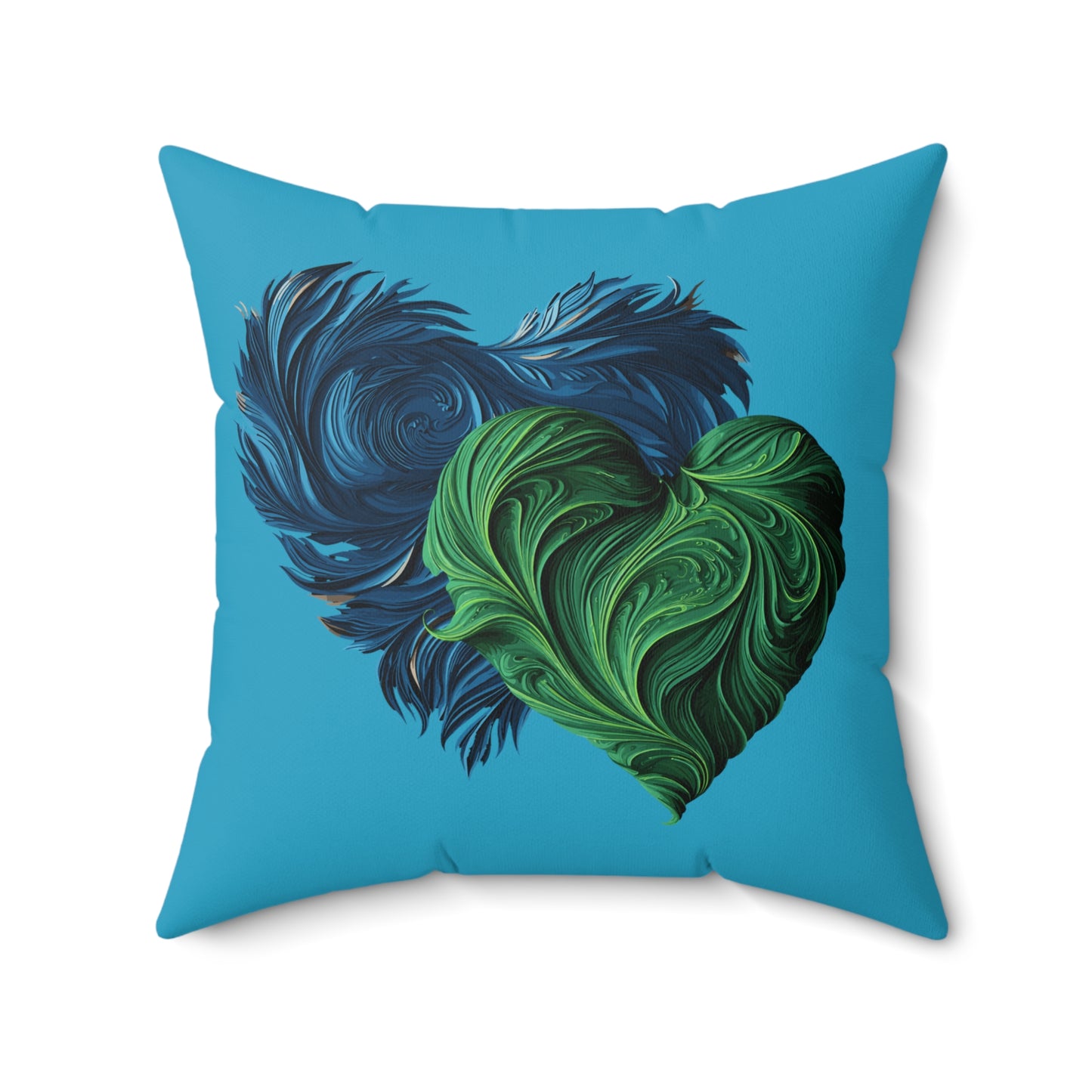 Valentine's day best home decor Turquoise color Spun Polyester Square Pillow