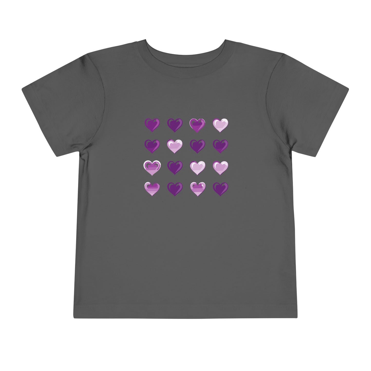 Valentine's purple and white hearts shape design Toddler Short Sleeve Tee