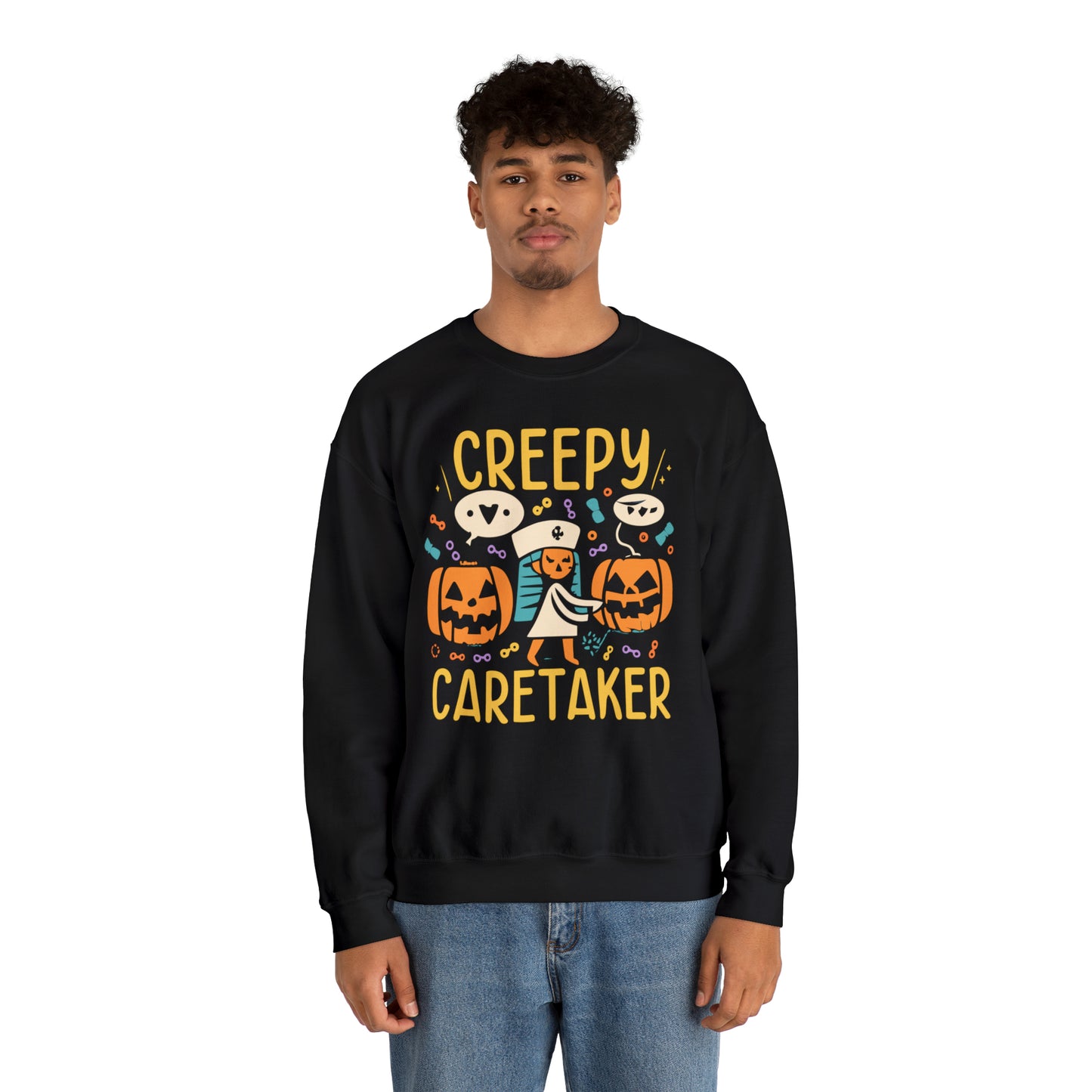 Creepy Caretaker Nurse Halloween Sweatshirt, Spooky Season Halloween Sweatshirt, Winter Sweatshirt, Spooky Sweatshirt, Halloween Gifts