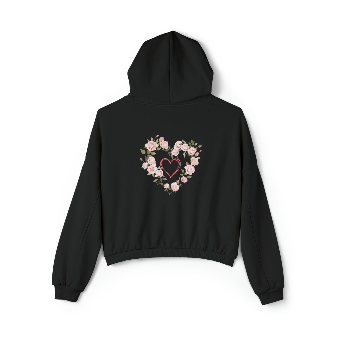 Valentine's best Gift, roses design Women's Cinched Bottom Hoodie