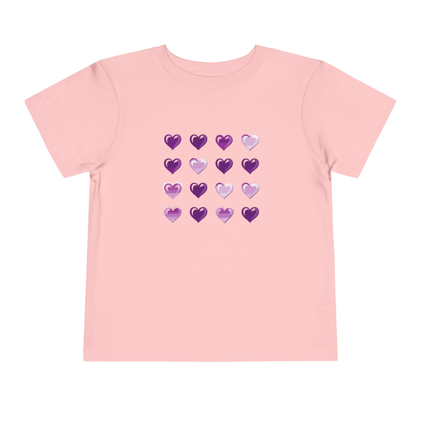 Valentine's purple and white hearts shape design Toddler Short Sleeve Tee