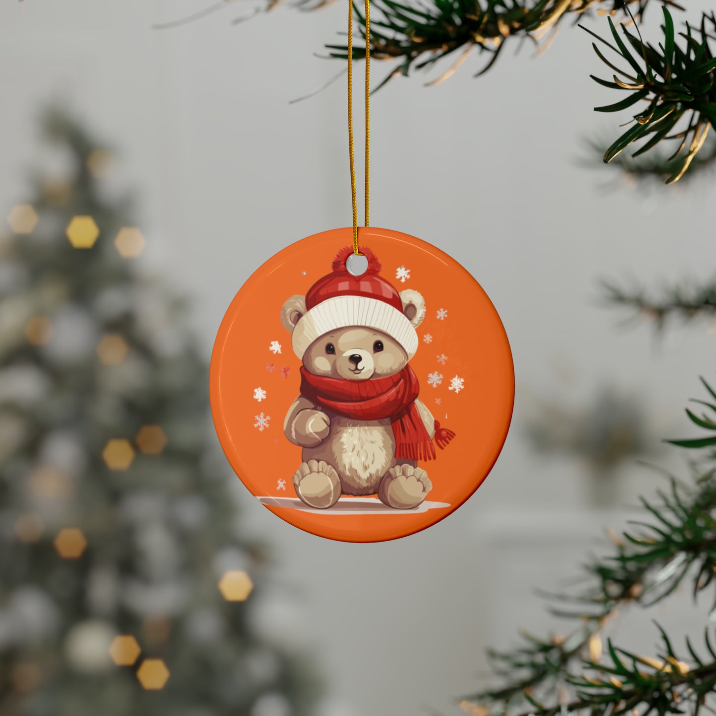 Little bear Christmas Ceramic Ornaments (1pc, 3pcs, 5pcs, 10pcs)