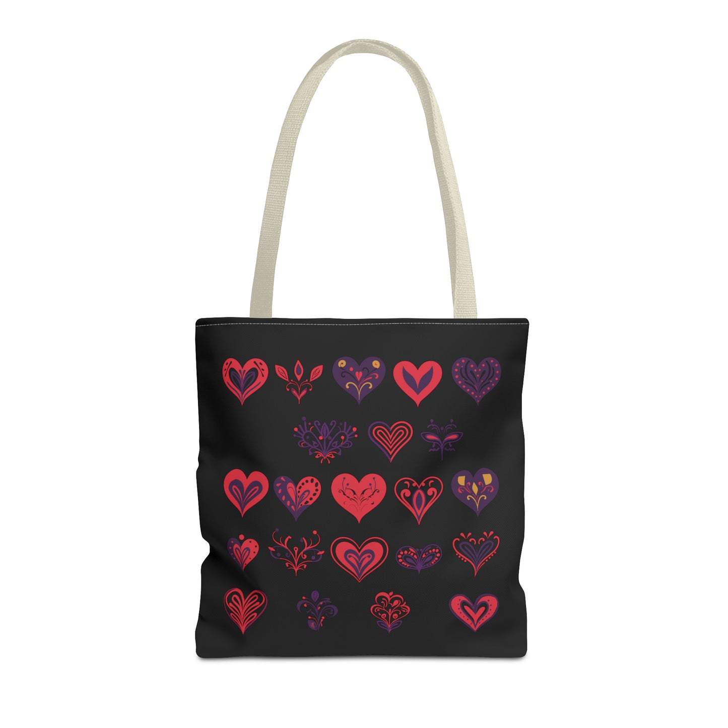 Valentine's black Tote Bag (AOP)