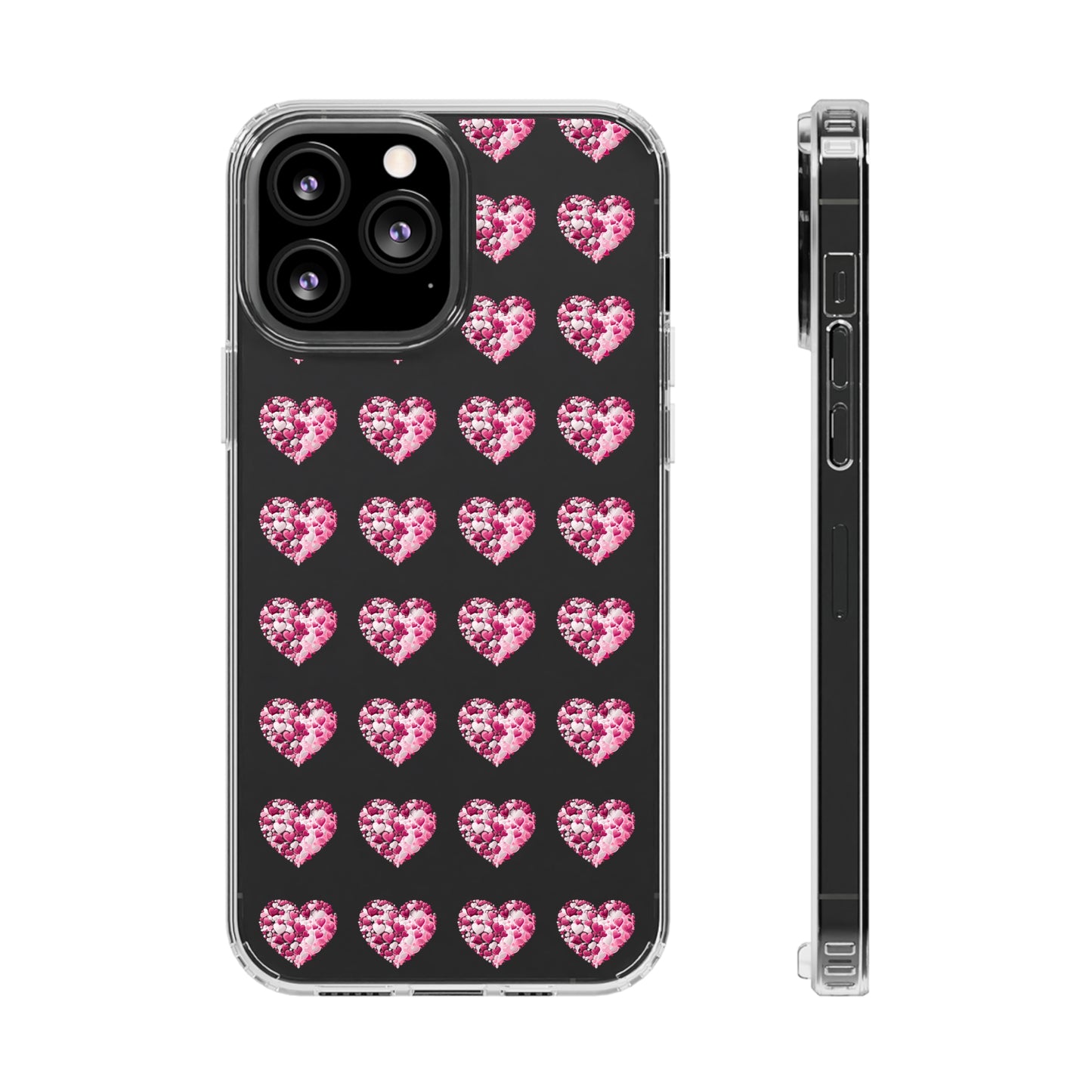 Valentine's Day, red heart shape design Clear Cases