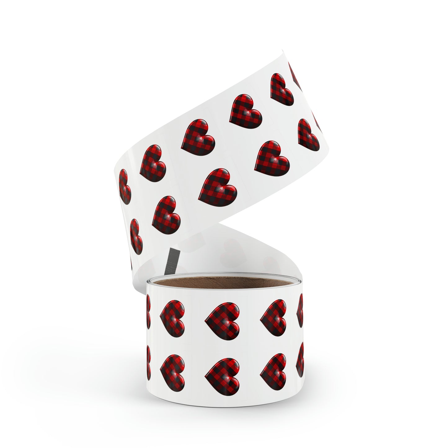 Valentine's day heart shape Square Sticker Label Rolls