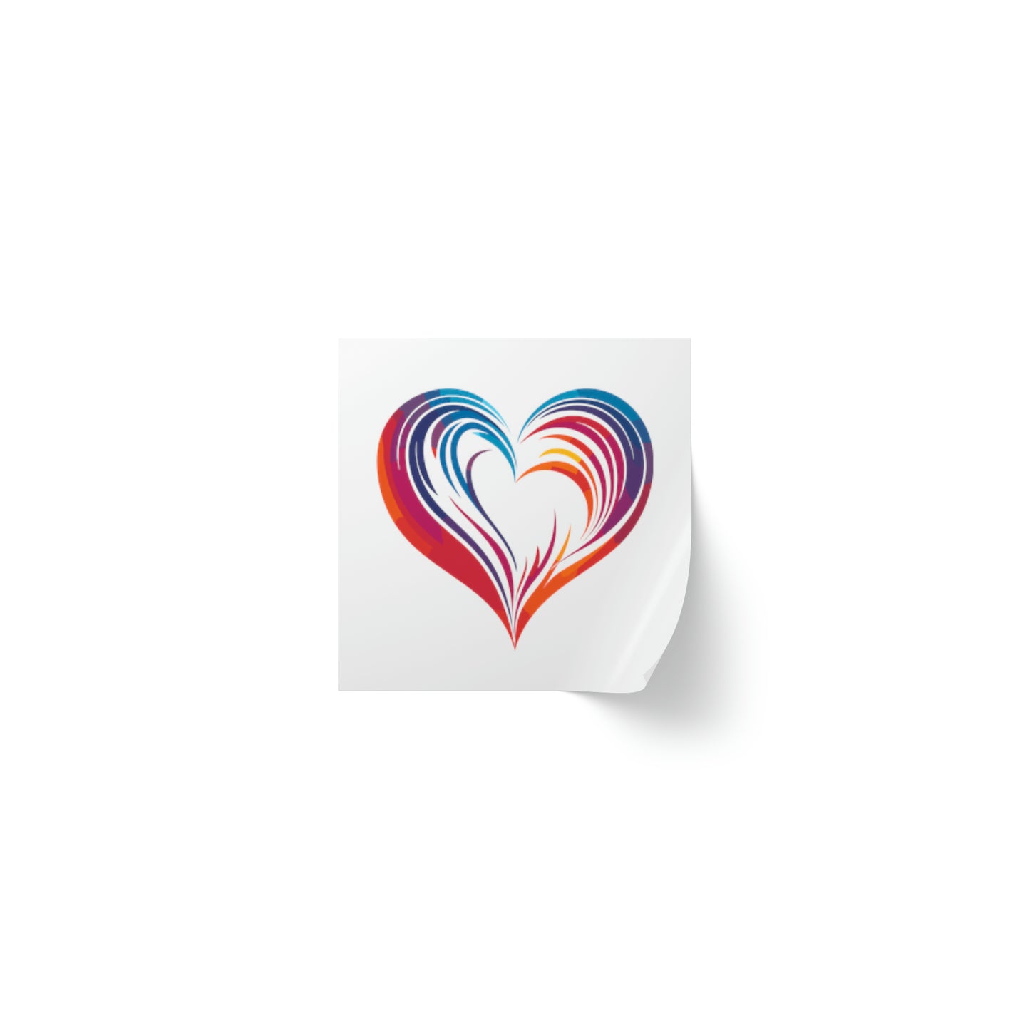 Valentine's day multi color heart shape Square Sticker Label Rolls