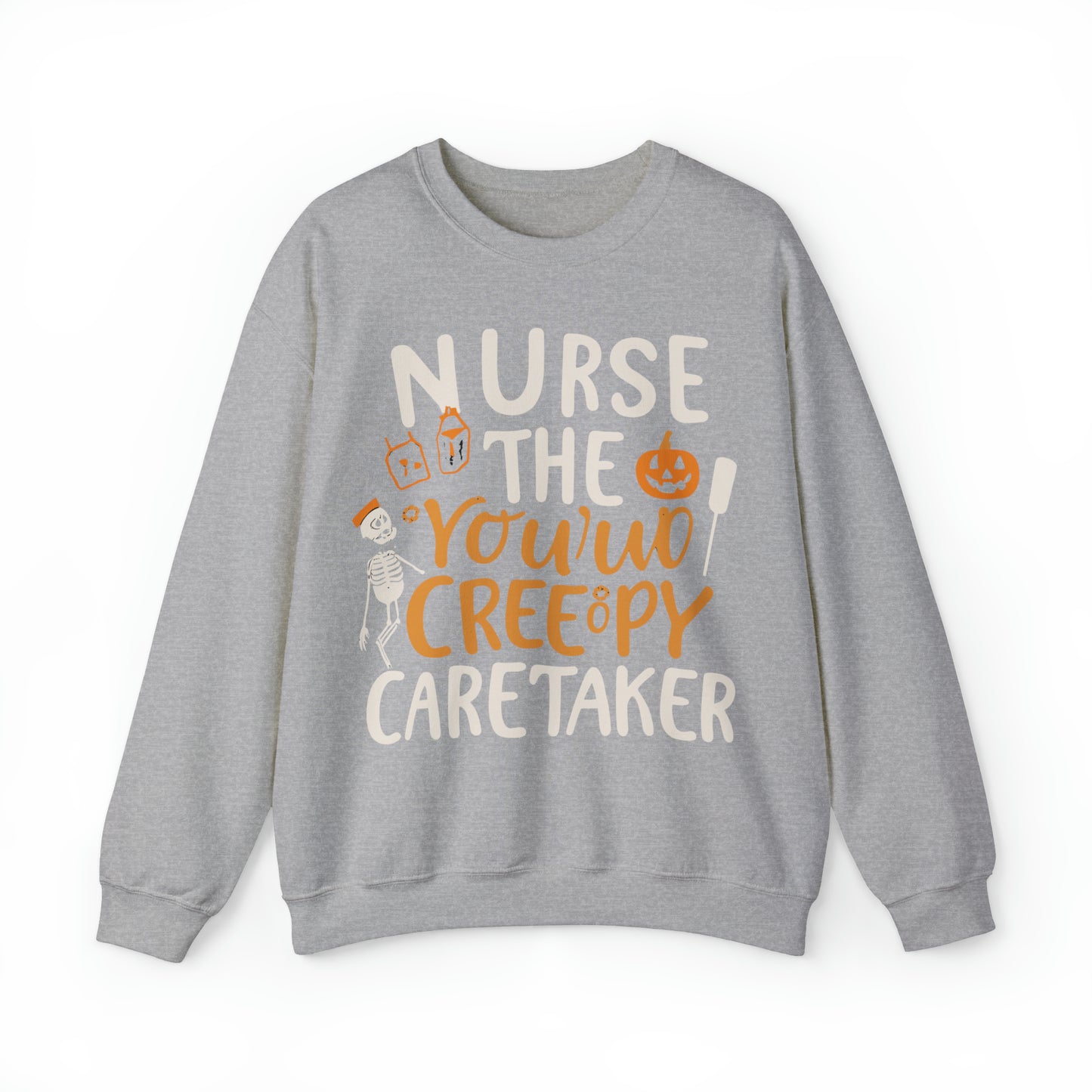 Nurse The Creepy Caretaker Halloween Sweatshirt, Spooky Season Halloween Sweatshirt, Halloween Costume, Spooky Sweatshirt, Halloween Gifts