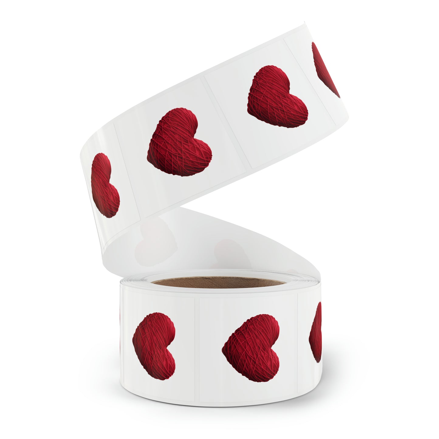 Valentine's day heart shape Square Sticker Label Rolls