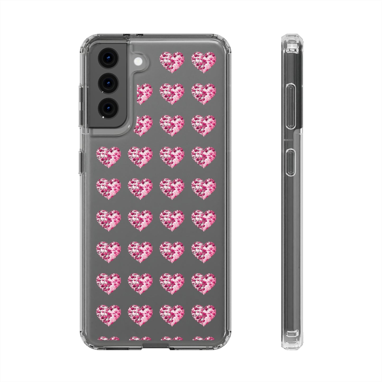 Valentine's Day, red heart shape design Clear Cases