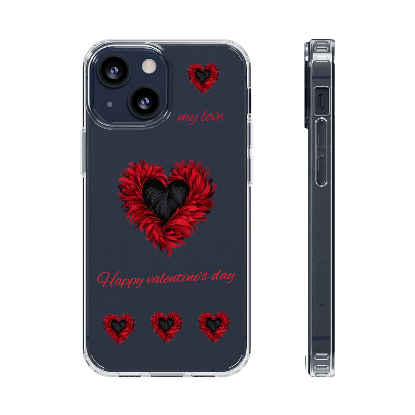 Valentine's day, red heart shapes Clear Cases