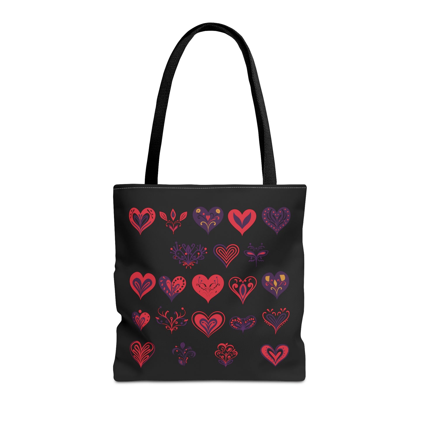 Valentine's black Tote Bag (AOP)