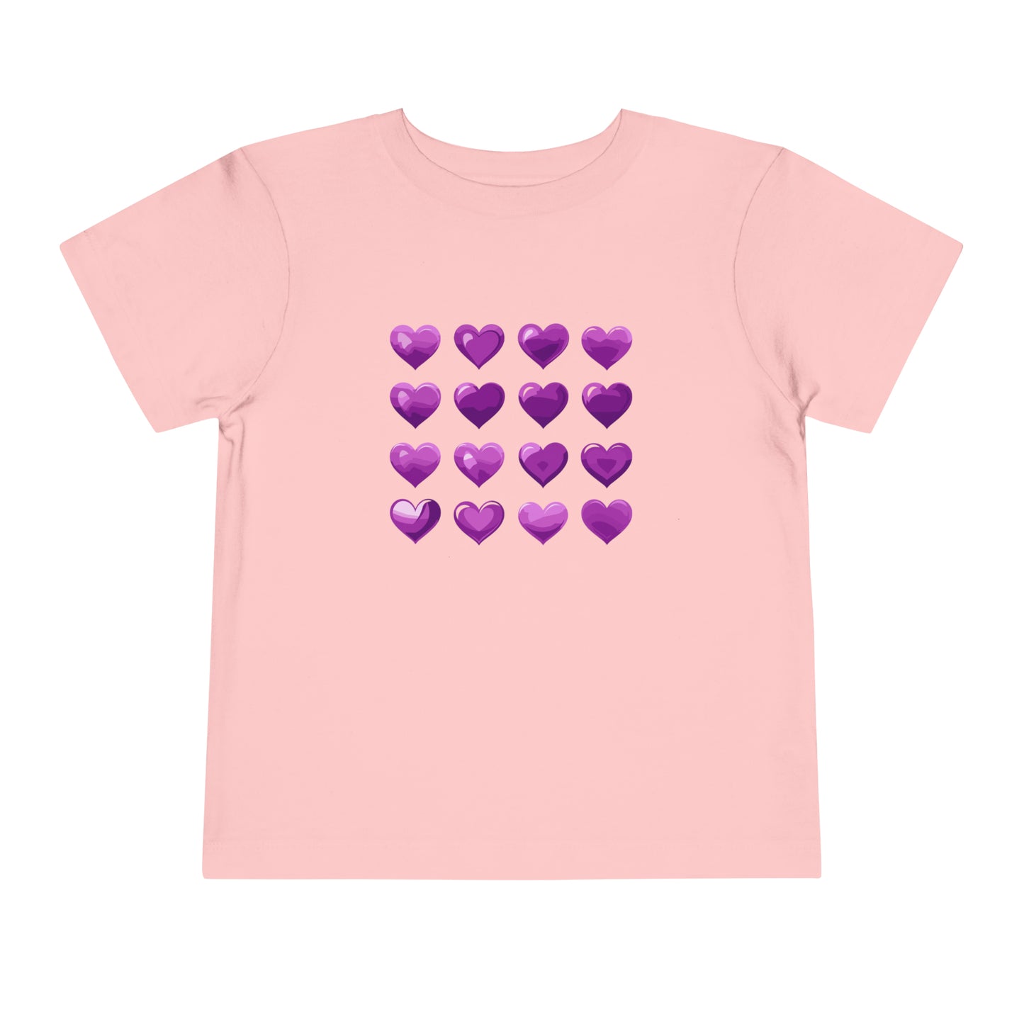 Valentine's purple hearts shape design Toddler Short Sleeve Tee