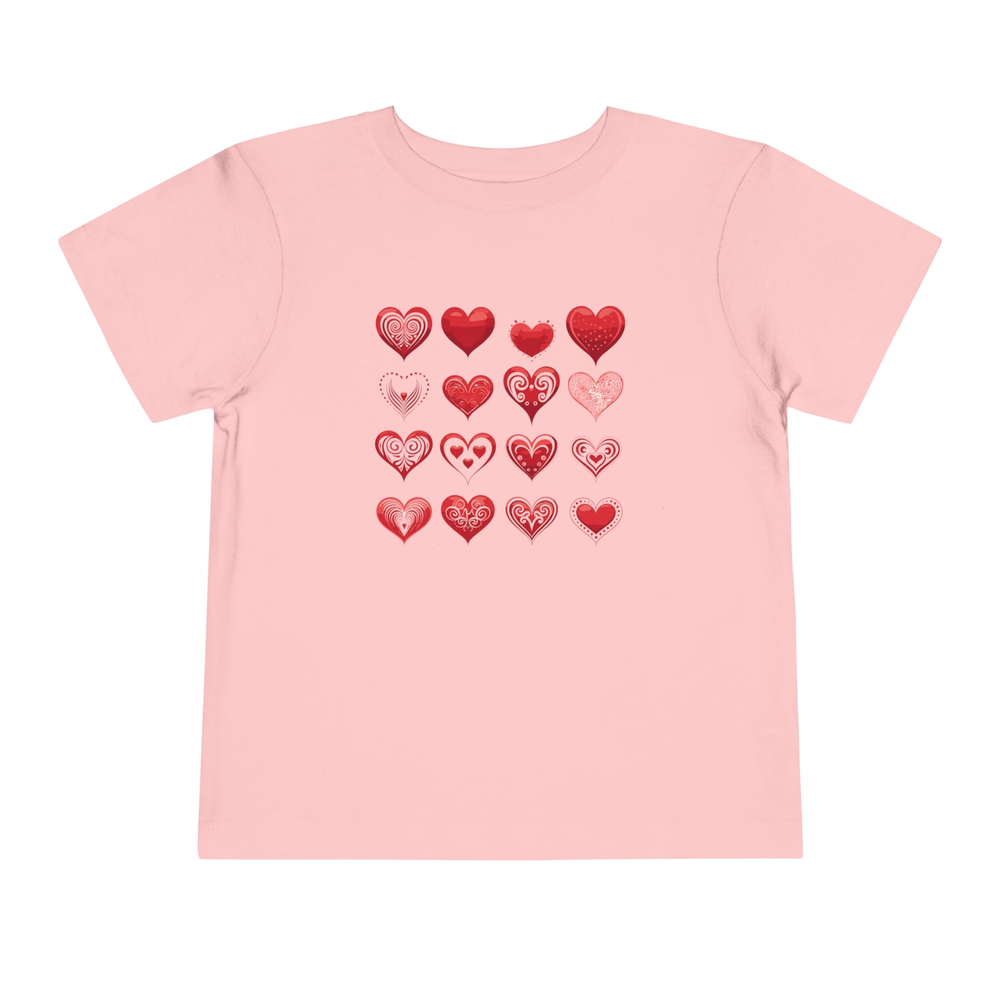 Red hearts shape design Toddler Short Sleeve Tee