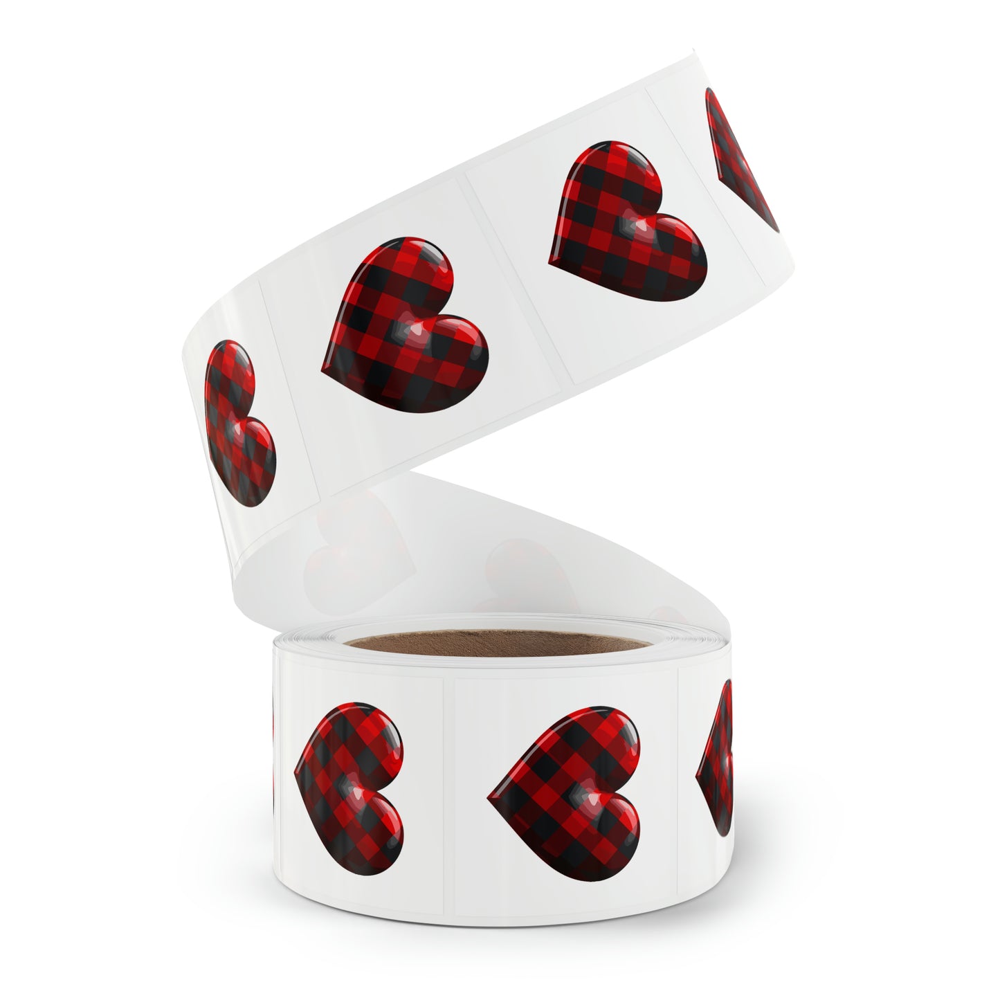 Valentine's day heart shape Square Sticker Label Rolls