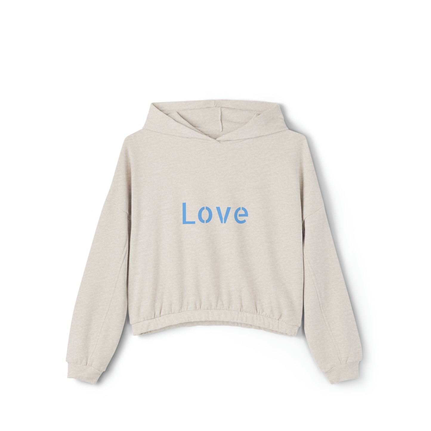 Valentine's best Gift, light blue hearts design Women's Cinched Bottom Hoodie