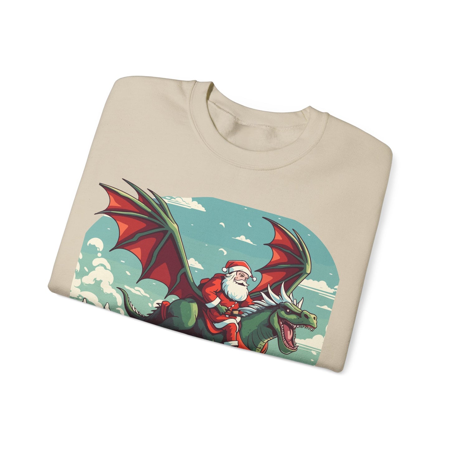 Santa's sleigh flying with dragons and dinos - Christmas Shirt, Holiday Xmas Shirt, Merry Christmas, Holiday Xmas, Unisex Xmas Shirt, Christmas Sweatshirt, Christmas Apparel, Xmas Celebration Shirt, Matching Family Outfits, Christmas Gifts