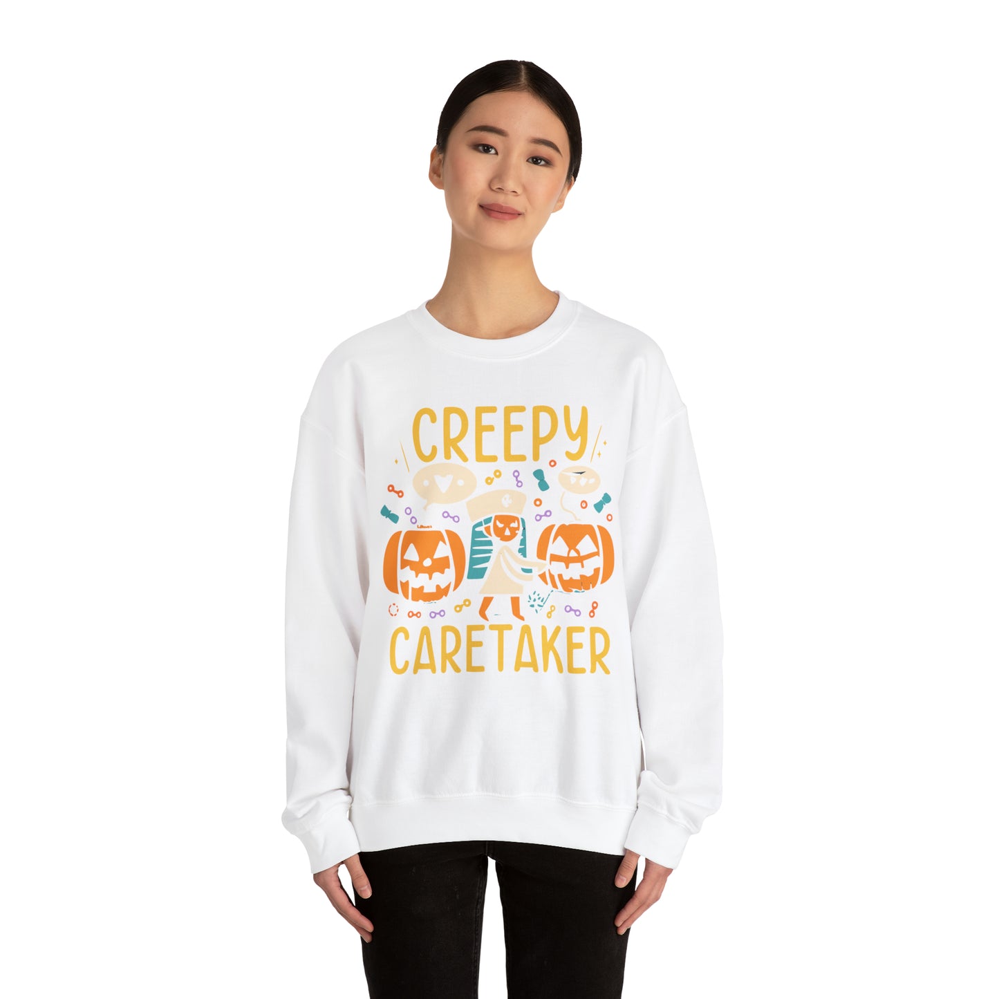 Creepy Caretaker Nurse Halloween Sweatshirt, Spooky Season Halloween Sweatshirt, Winter Sweatshirt, Spooky Sweatshirt, Halloween Gifts