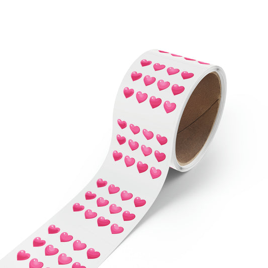 Valentine's day pink hearts shape Square Sticker Label Rolls