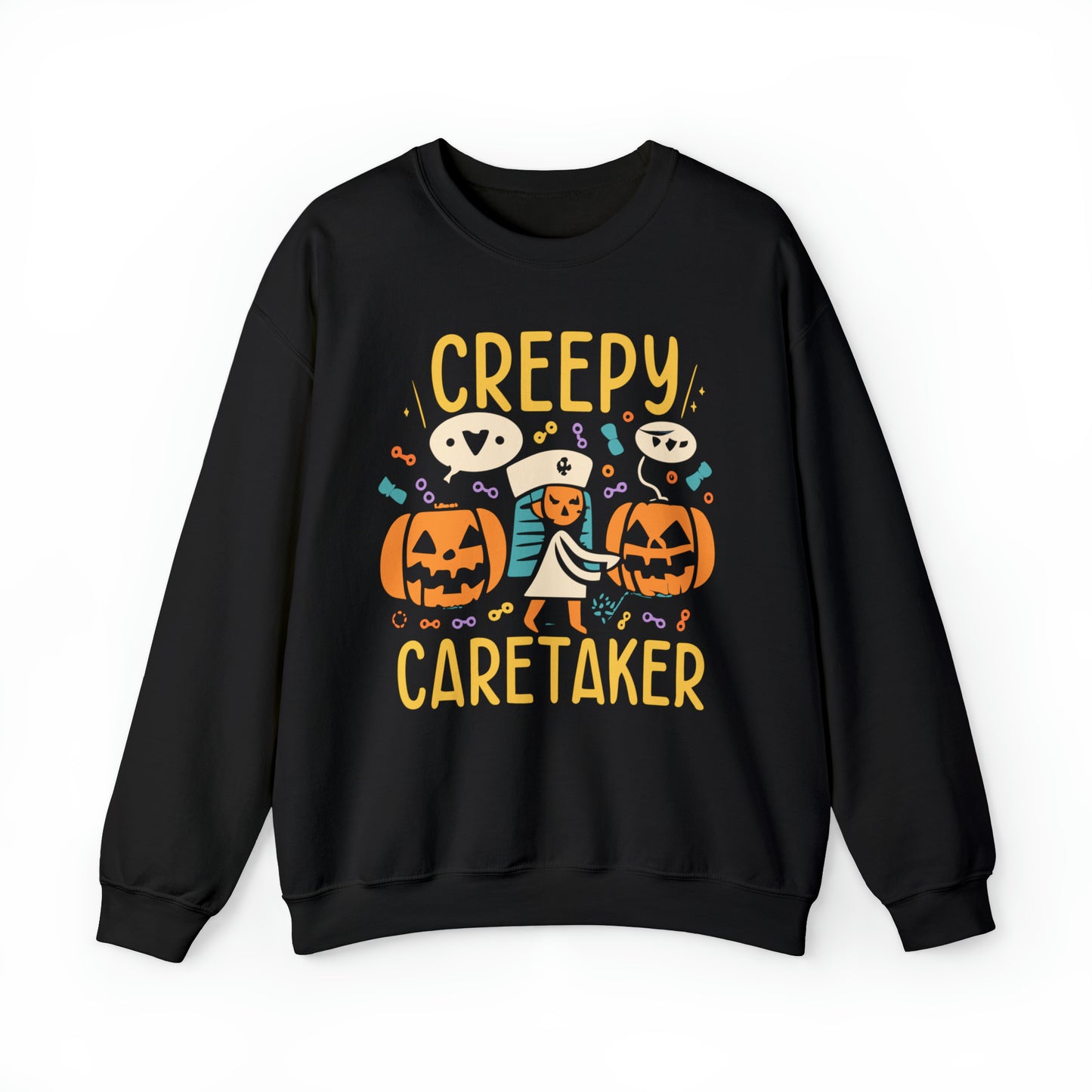 Creepy Caretaker Nurse Halloween Sweatshirt, Spooky Season Halloween Sweatshirt, Winter Sweatshirt, Spooky Sweatshirt, Halloween Gifts