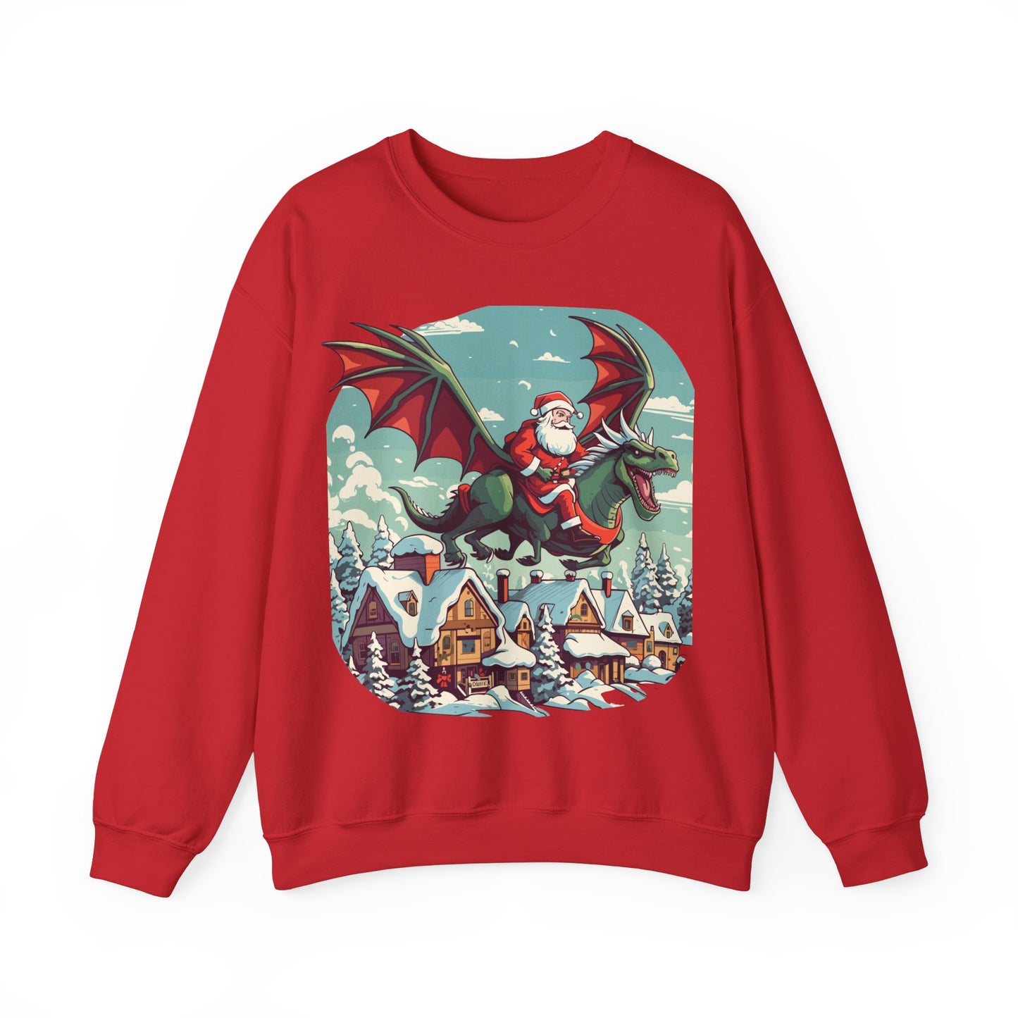 Santa's sleigh flying with dragons and dinos - Christmas Shirt, Holiday Xmas Shirt, Merry Christmas, Holiday Xmas, Unisex Xmas Shirt, Christmas Sweatshirt, Christmas Apparel, Xmas Celebration Shirt, Matching Family Outfits, Christmas Gifts