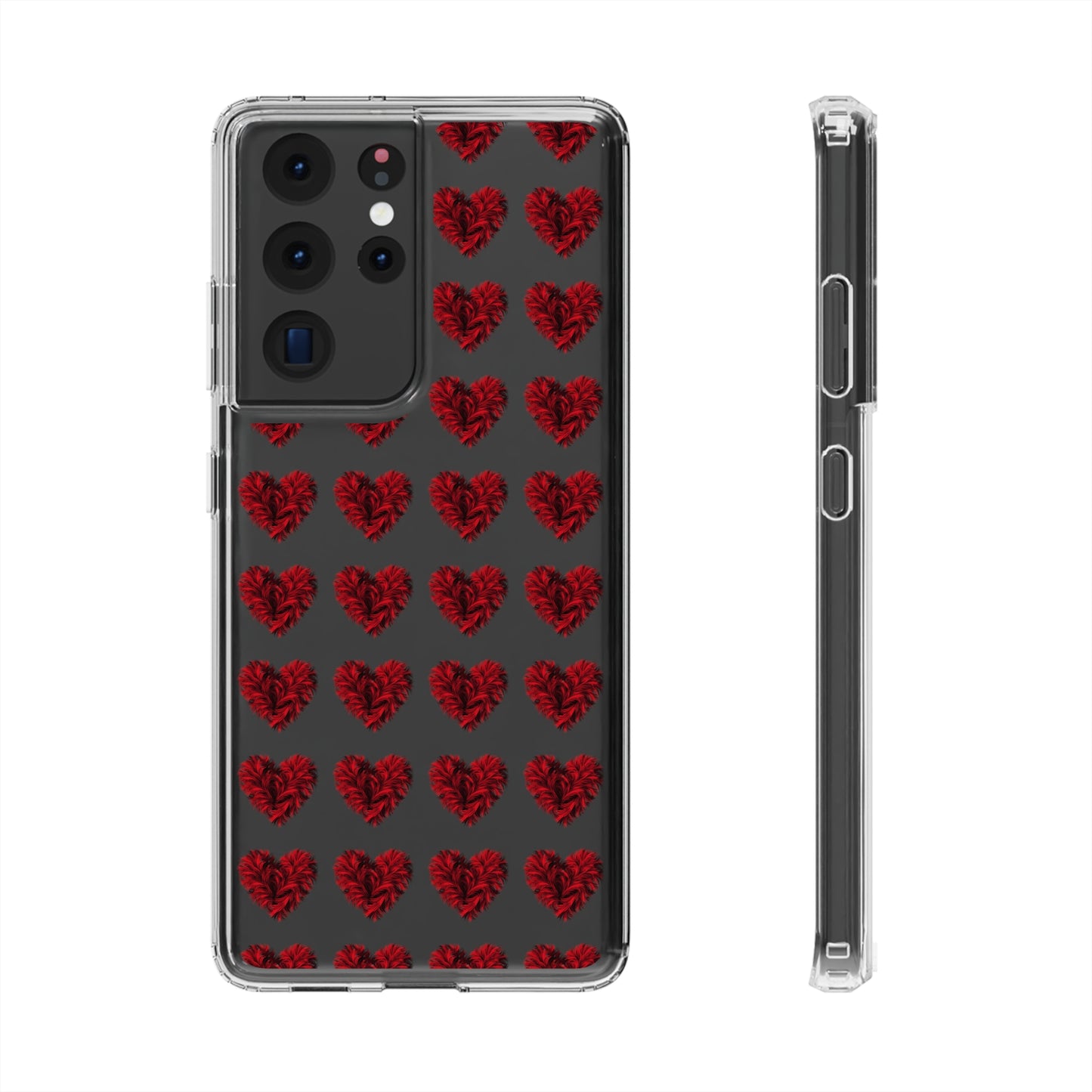 Valentine's Day, red heart shape design Clear Cases