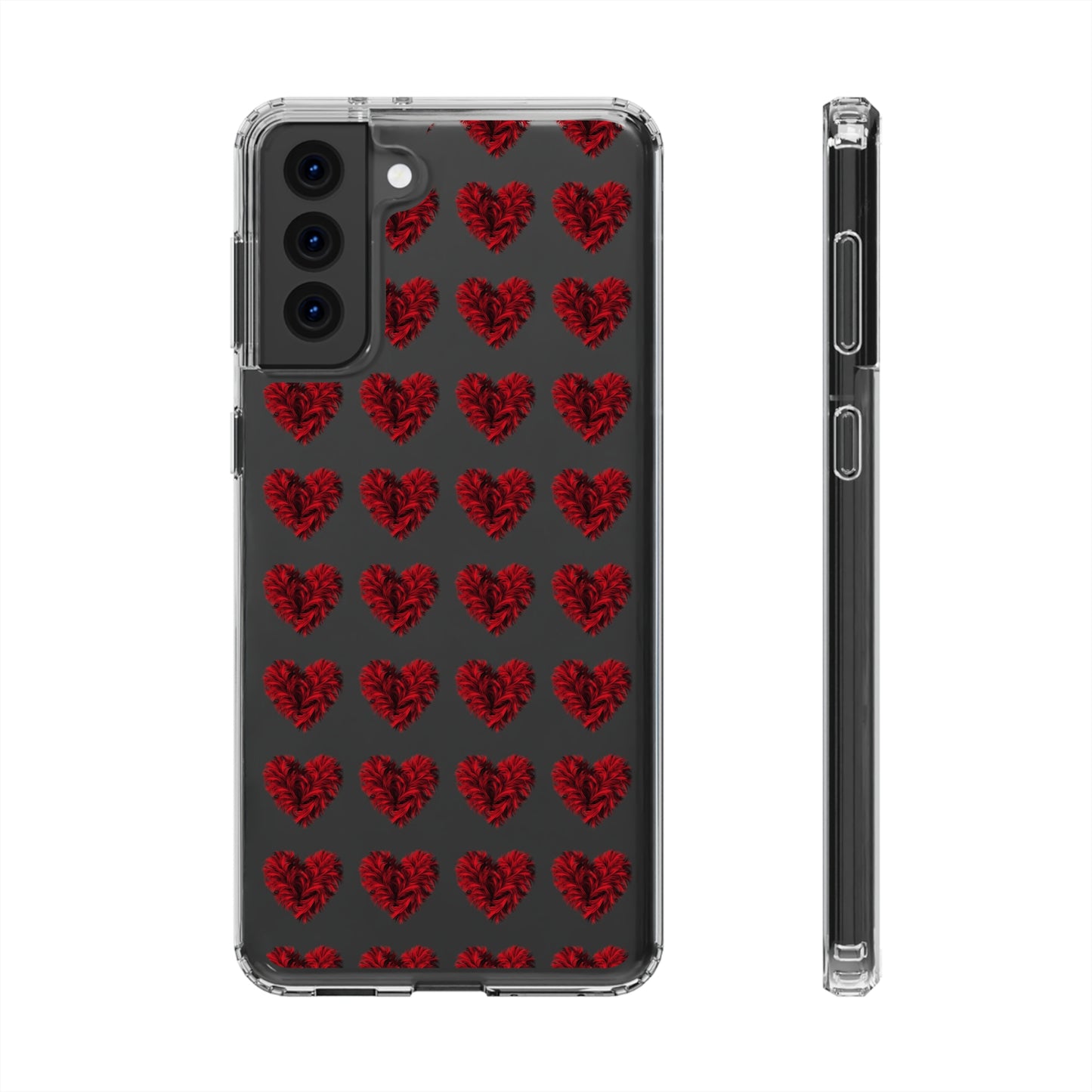 Valentine's Day, red heart shape design Clear Cases