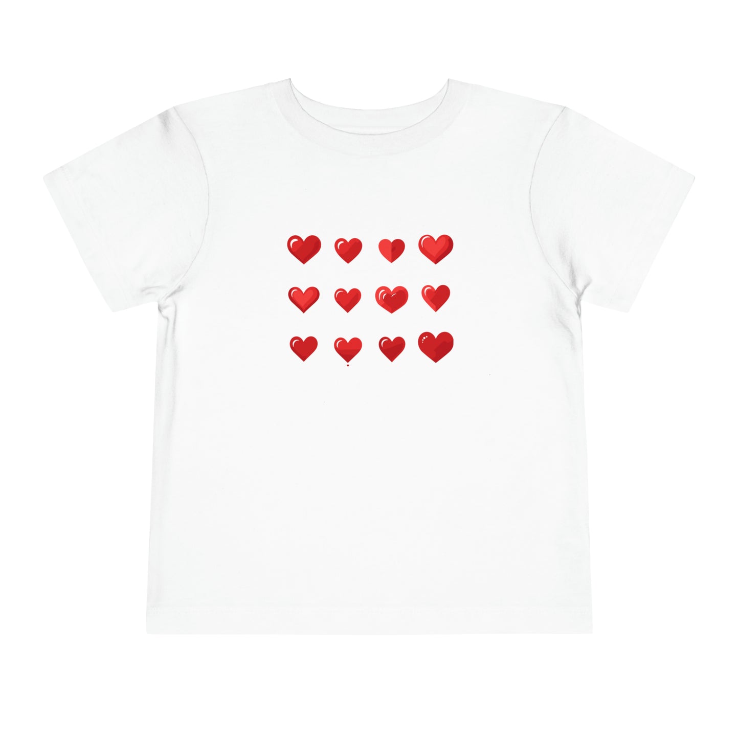 Valentine's Red hearts shape design Toddler Short Sleeve Tee