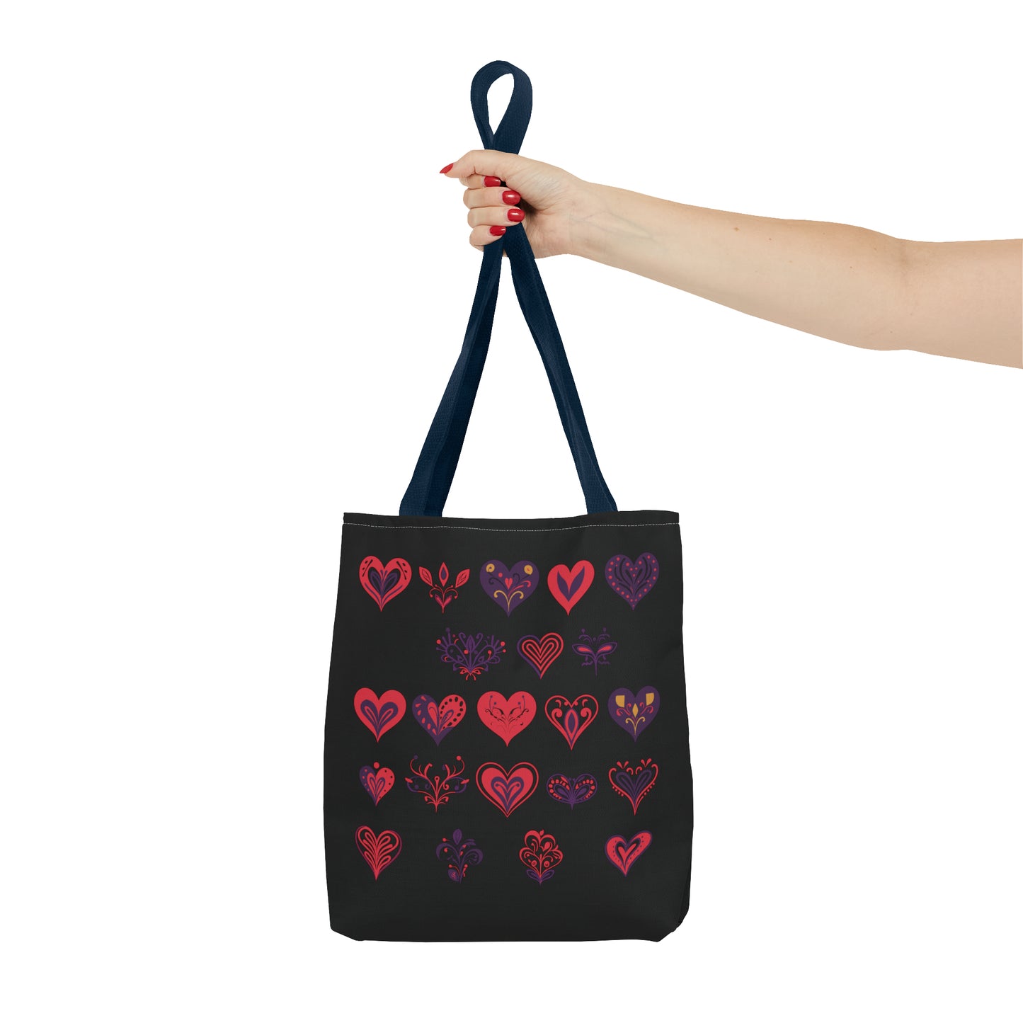 Valentine's black Tote Bag (AOP)