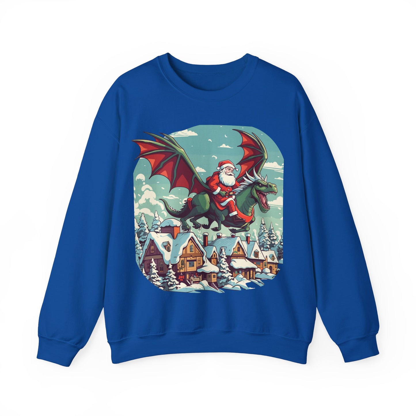 Santa's sleigh flying with dragons and dinos - Christmas Shirt, Holiday Xmas Shirt, Merry Christmas, Holiday Xmas, Unisex Xmas Shirt, Christmas Sweatshirt, Christmas Apparel, Xmas Celebration Shirt, Matching Family Outfits, Christmas Gifts