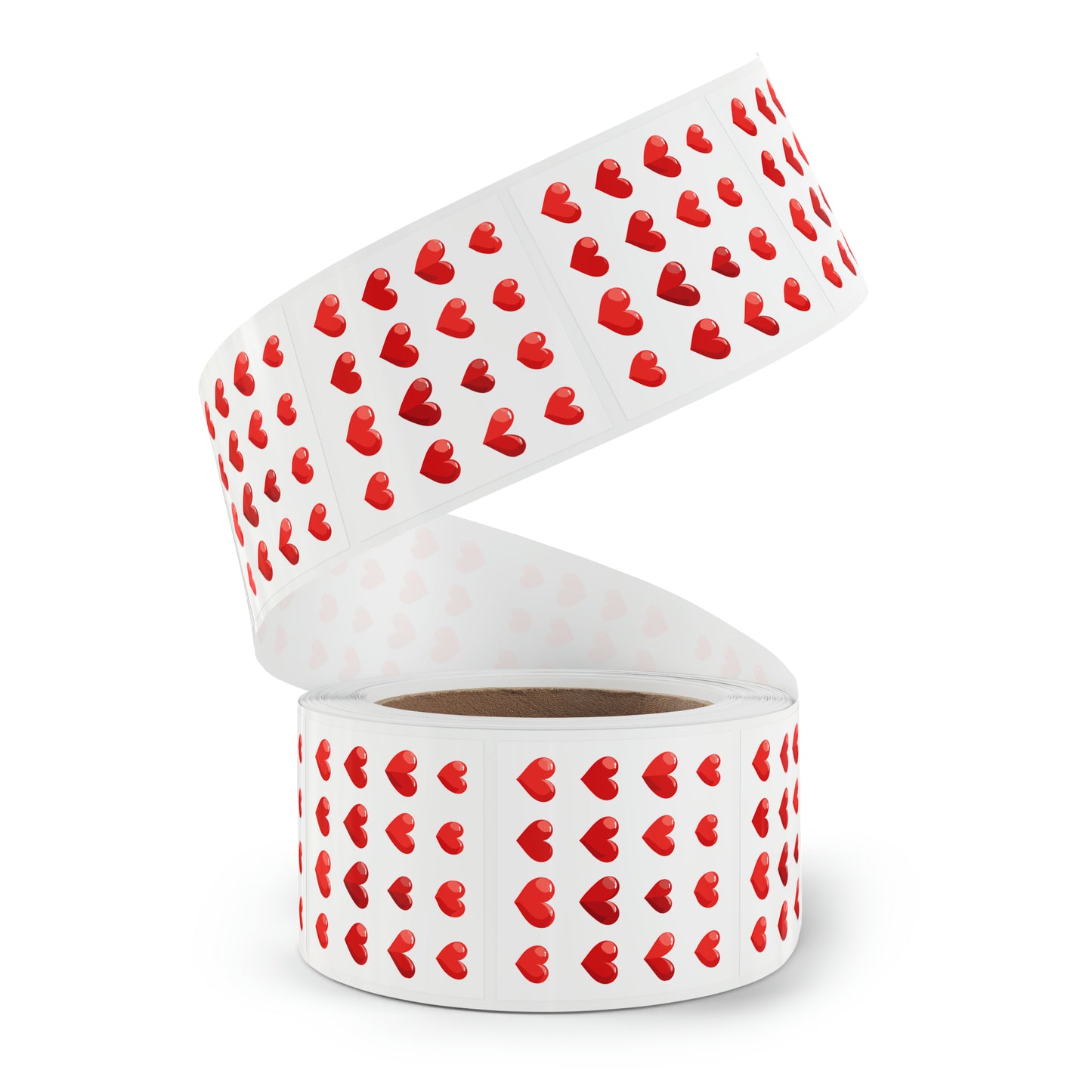 Valentine's day red hearts shape Square Sticker Label Rolls